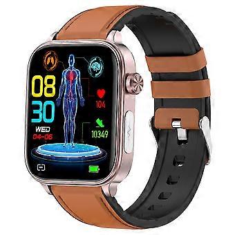 Reloj inteligente ET570 con llamada compatible con Bluetooth, ECG, temperatura corporal, frecuencia cardíaca, presión arterial,