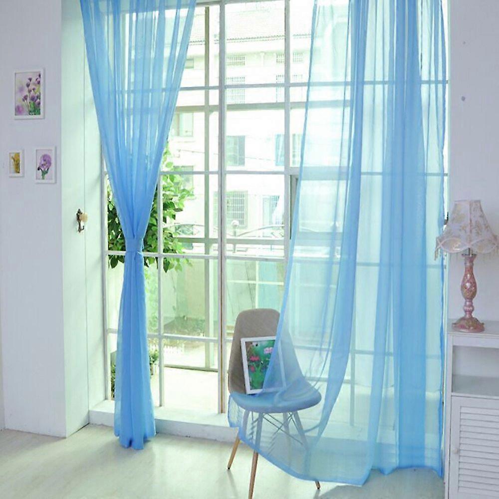 Net Curtains Sheer Tulle Door and Window Panel 100 x 200 cm Solid Colour Drape for Bedroom Home Decor
