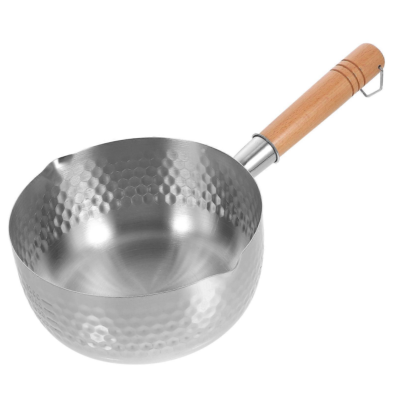 Milk Pan Stainless Steel Cooking Pot Even Heat Conduction Home Use Silver 34.5X8.3CM 1Pack