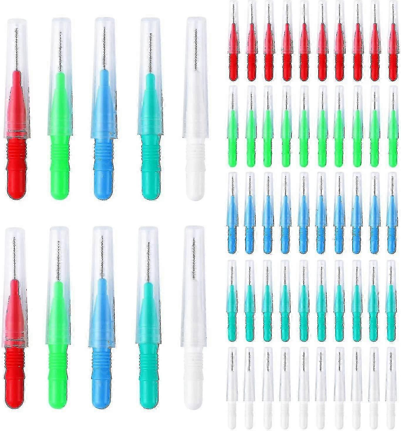 50Pcs Interdental Brushes, Dental Floss Teeth Cleaners (0.6mm)