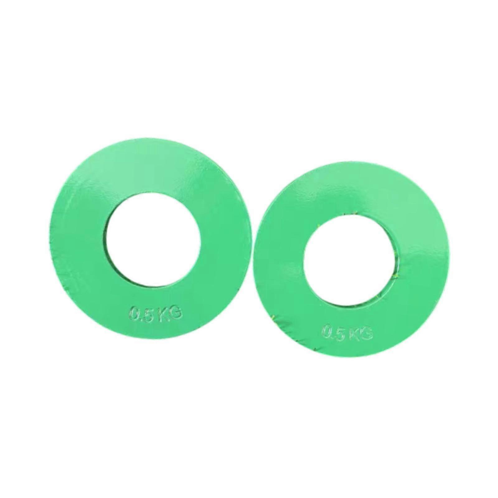 2pcs Fractional Plates Pieces Barbell Weights Easy to Store and Transport Weight Lifting Plate for Micro Load Beginners Green 0.5 Kg