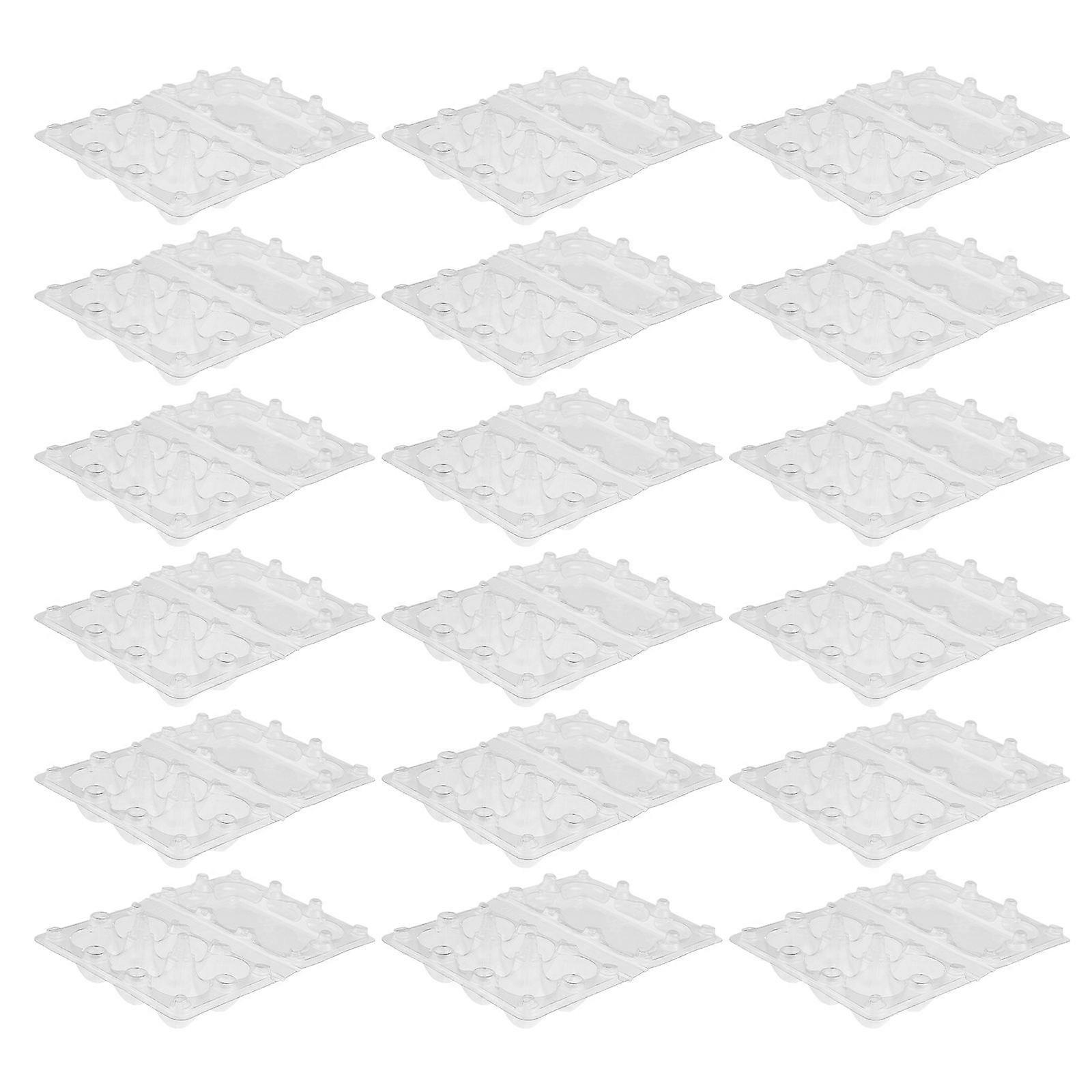 Transparent Quail Egg Pulp Cartons Secure Holders For Camping And Refrigerator Storage With Lids 50Pack