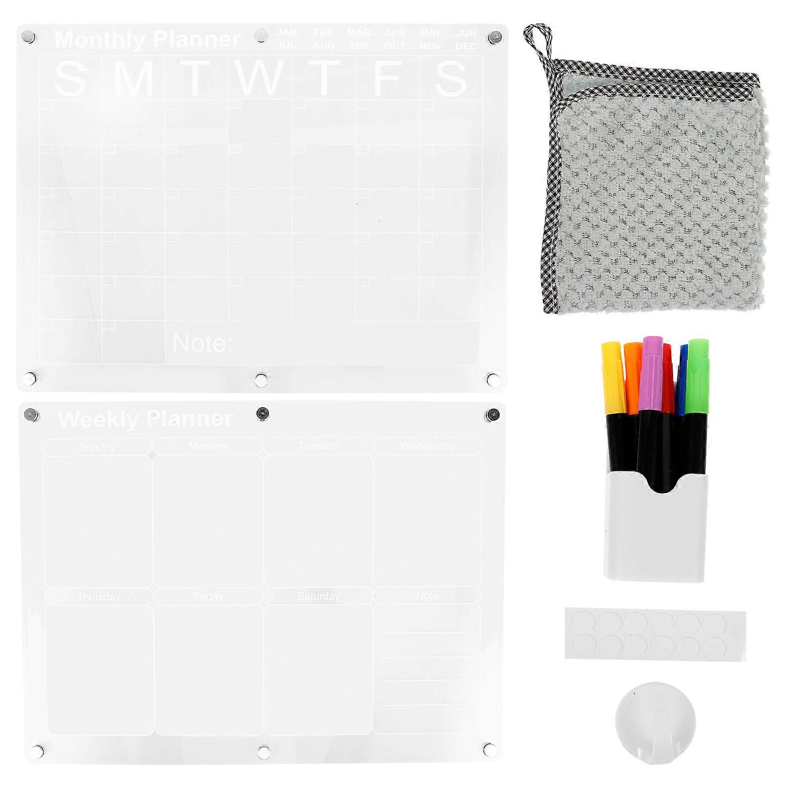 Magnetic Attachment Acrylic Calendar Rectangular Simple Design Family 40.00X30.00X0.50CM 1 Set