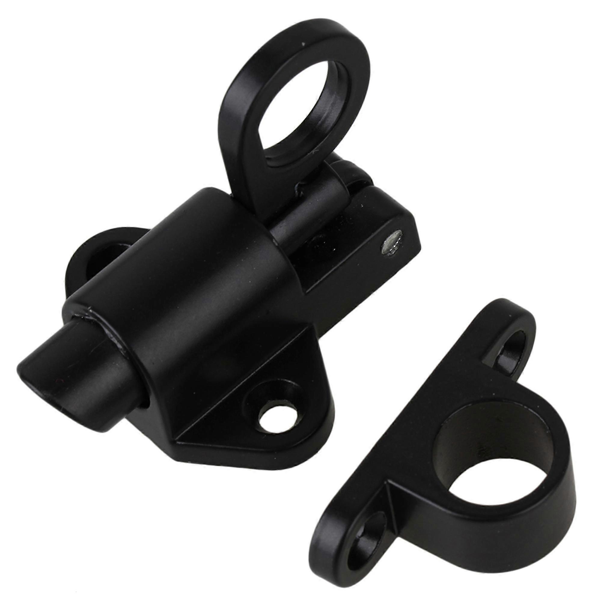 Aluminum Self Closing Latch Bolt Automatically Window Lock Spring Load Black,__e0.1665