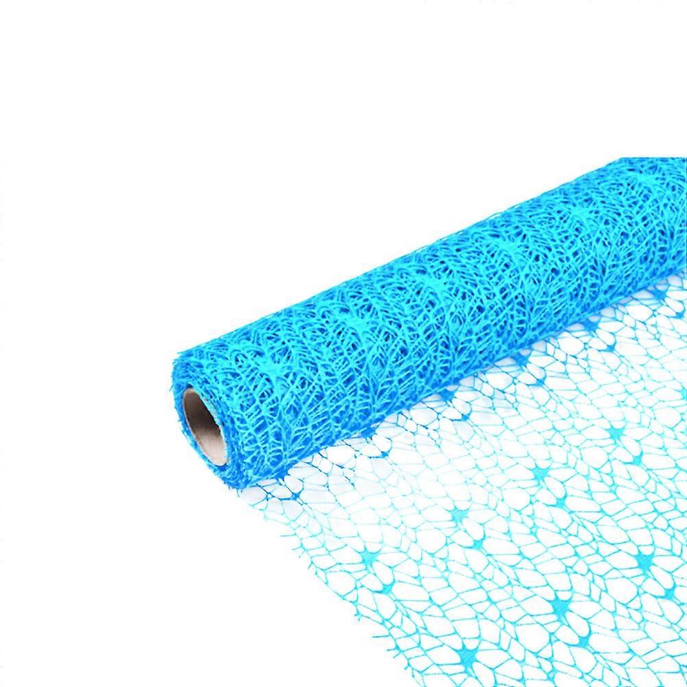 Bright Color Jacquard Net Gauze Roll for DIY Hanging Crafts, Handmade Decorations, Kindergarten Party Background Wrapping   Sea Blue