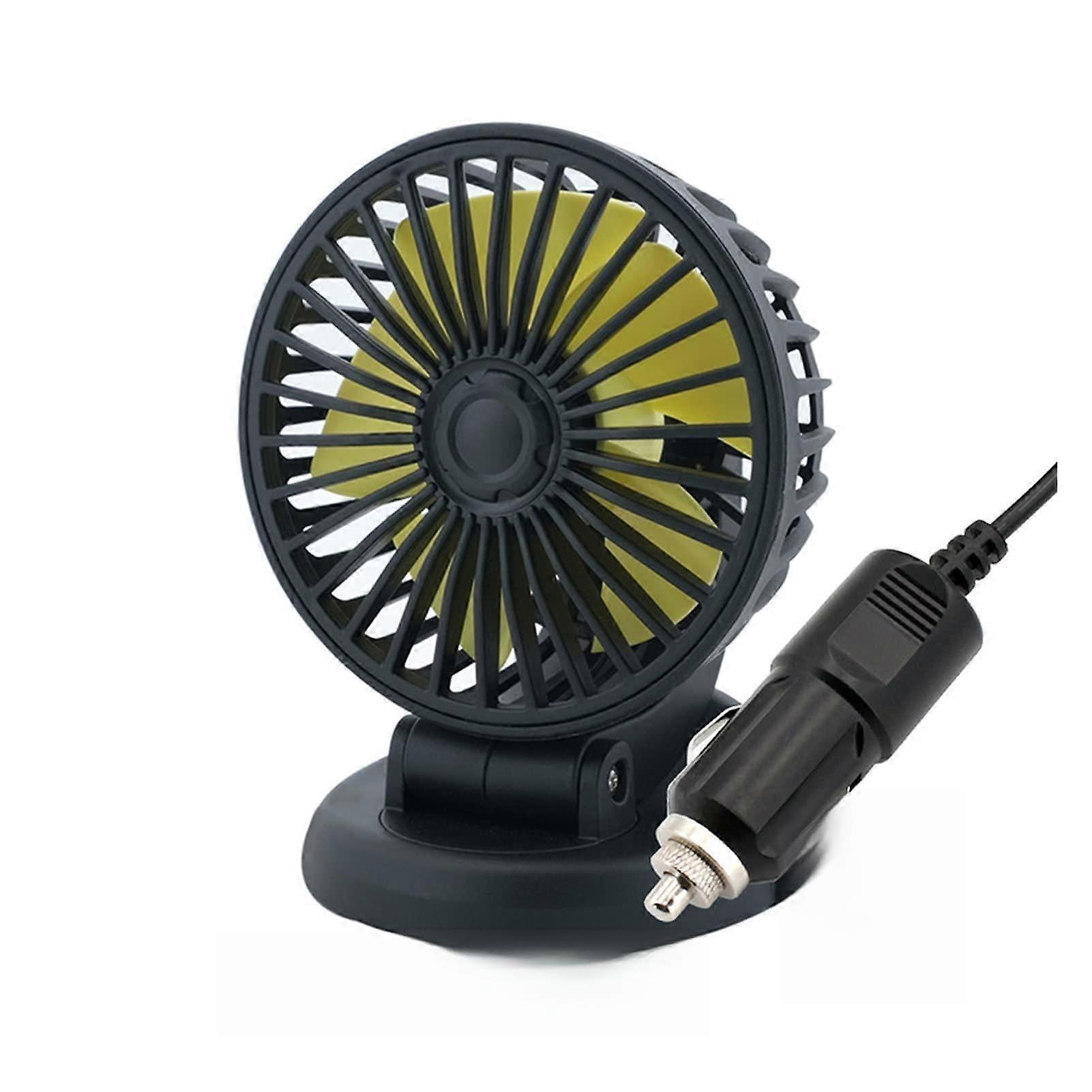 Foldable Car Fan 5V 12V 24V. MiniFit for Cooling Fan with Heat Dissipation, Compatible with Vehicles (Color: 12V).