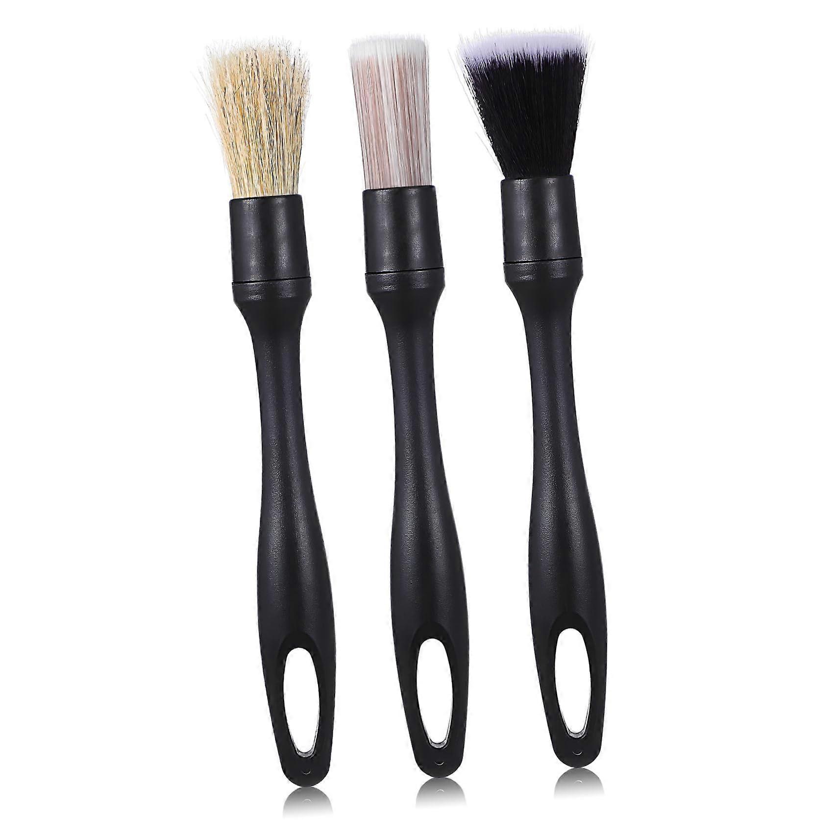 3piece car cleaning set, detailing brushes for interior, dashboard, and vents, dust remover made of durable material, gentle on surfaces, versatile.