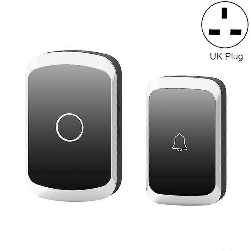 Remote Control Waterproof Doorbell UK Plug - Black