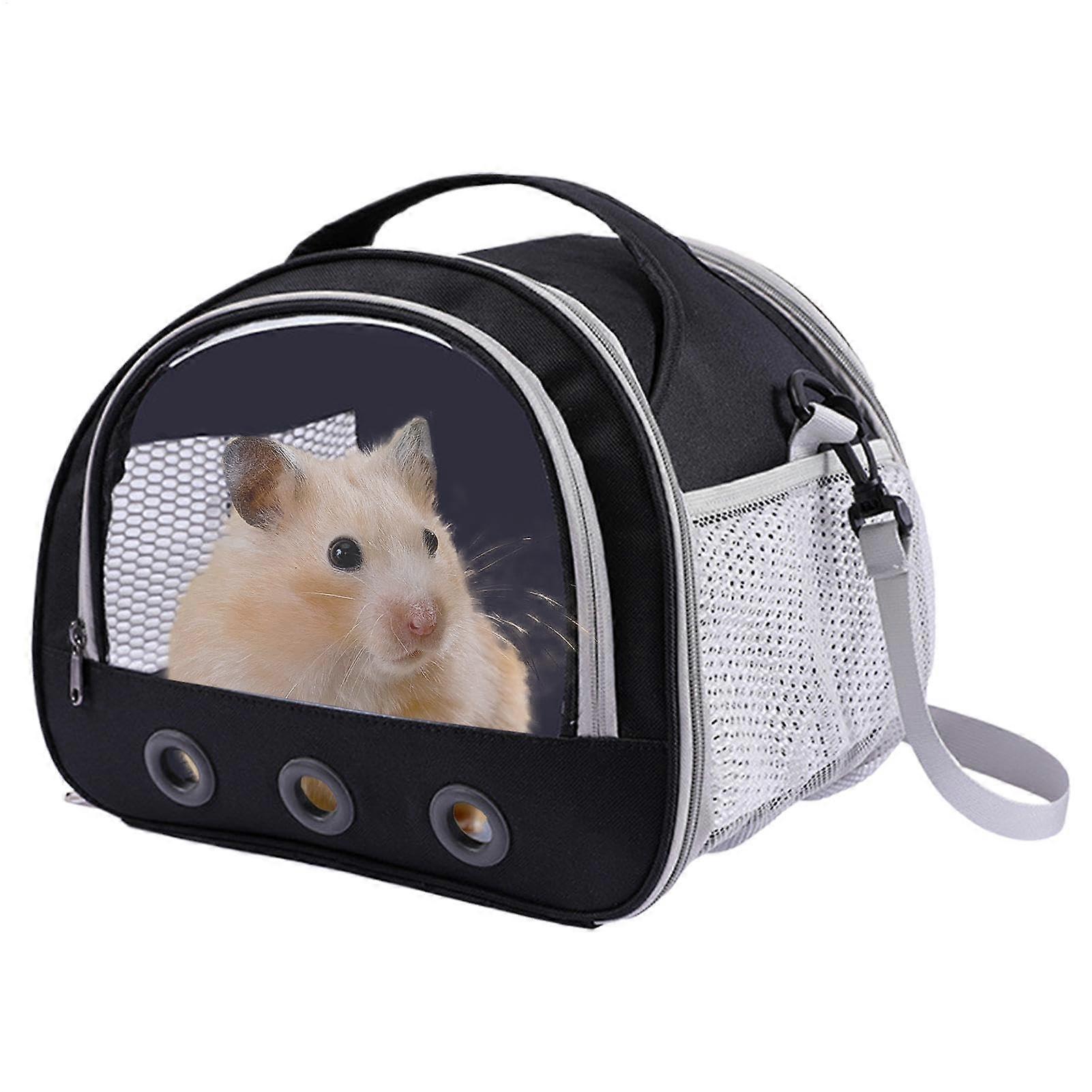 Bunny Carrier Small Pet Shoulder Bag, 8.1x6.9x2.8 inch Transparent Breathable Travel Case for Hamsters, Lightweight Multi-Colour