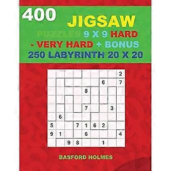 400 legpuzzels 9 x 9 MOEILIJK - ZEER MOEILIJK + BONUS 250 LABYRINT 20 x 20 : Sudoku moeilijk - zeer moeilijke levels en doolhofpuzzels zeer moeilijk niveau