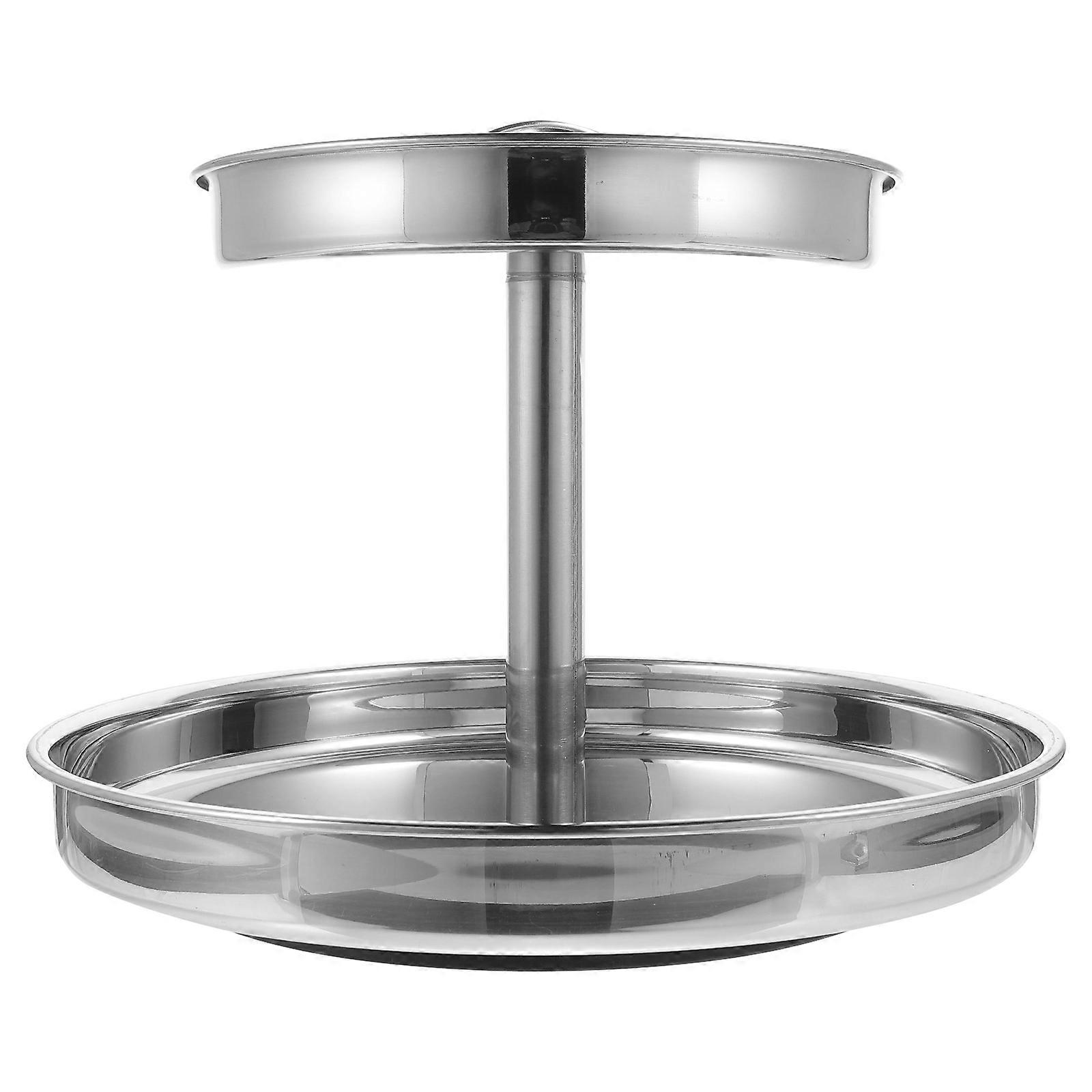 Fruit Serving Plate Silver Multi-Layer Plate for Home Use 31X31X22CM Food Serving 1Pack