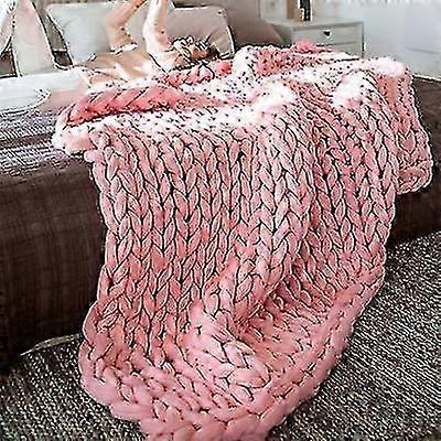 Super Thick Handwoven Wool Blanket for Sofa - Knitting Thick Thread Cover