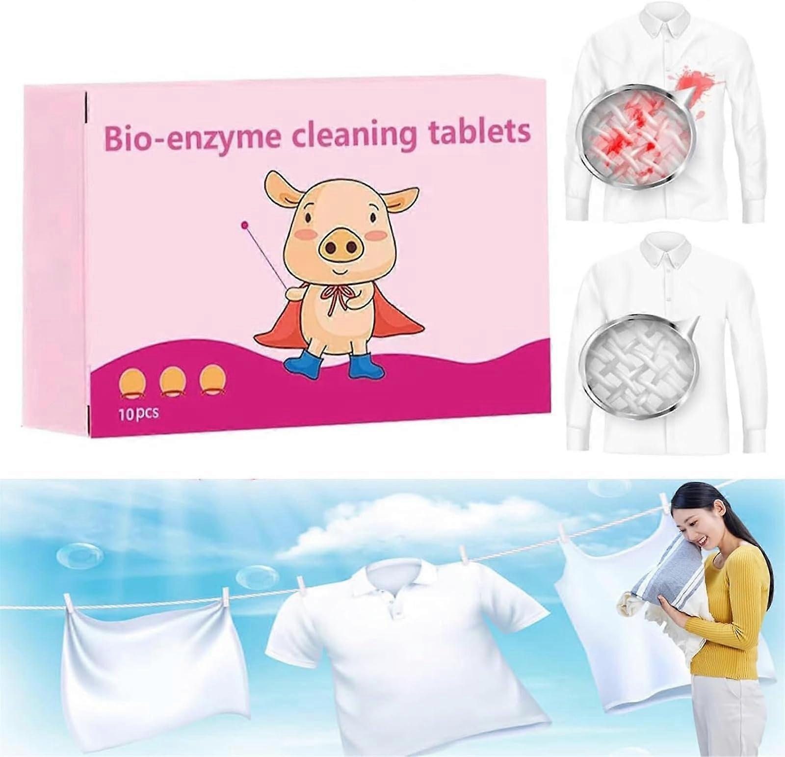 Multi-Functional Bio-Enzyme Cleaning Tablets for Clothes and Shoes, Concentrated All-Purpose Dissolve Tablets, 1 Box