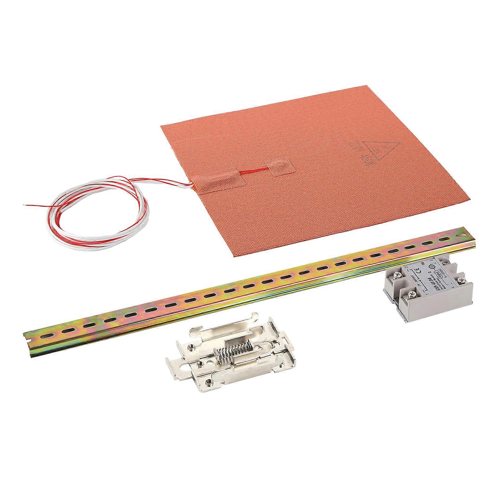 3D Printer Silicone Heater Set SSR Relay Slide Cover Bracket Heated Bed 250x250mm 220V 450W