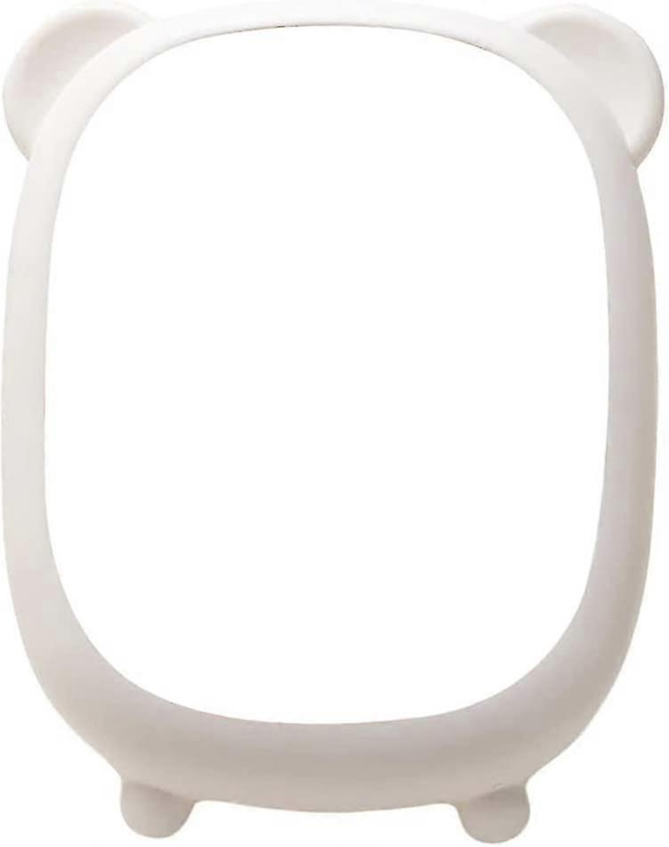 調節可能なスタンド付きガールズ卓上メイクアップミラー(ホワイト)