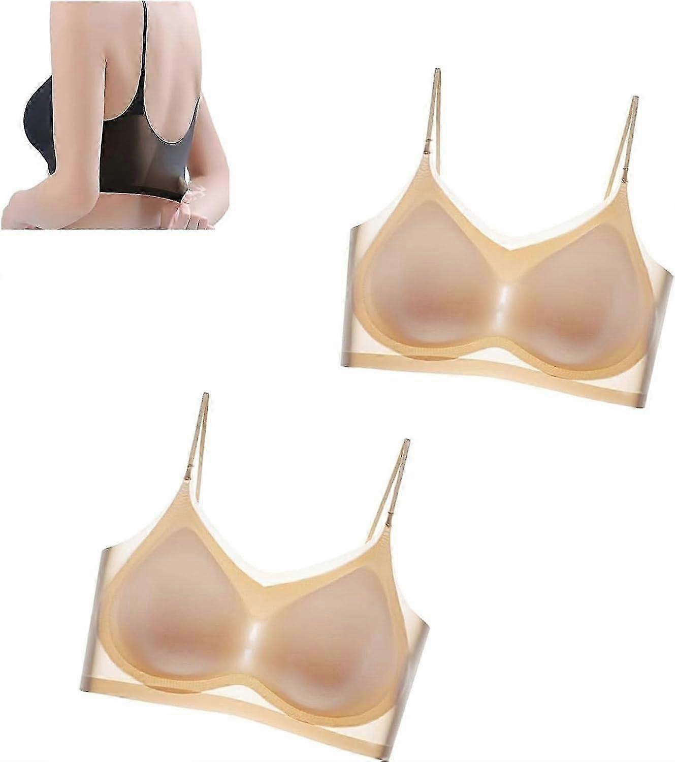 2 stuks zomer naadloze ultra dunne ijs zijde comfort bh in plus size, ultra dunne ijs zijde bh ademende naadloze bh