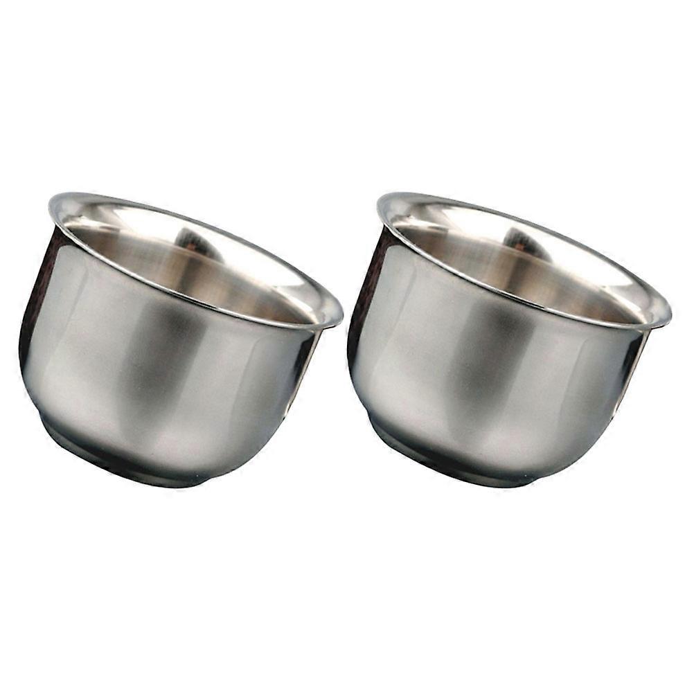 Stainless Steel Beverage Cups Double Layer Heat Insulation Individual Use Silver 2.6X2.6X1.8in Storage for Beverages 2Pack