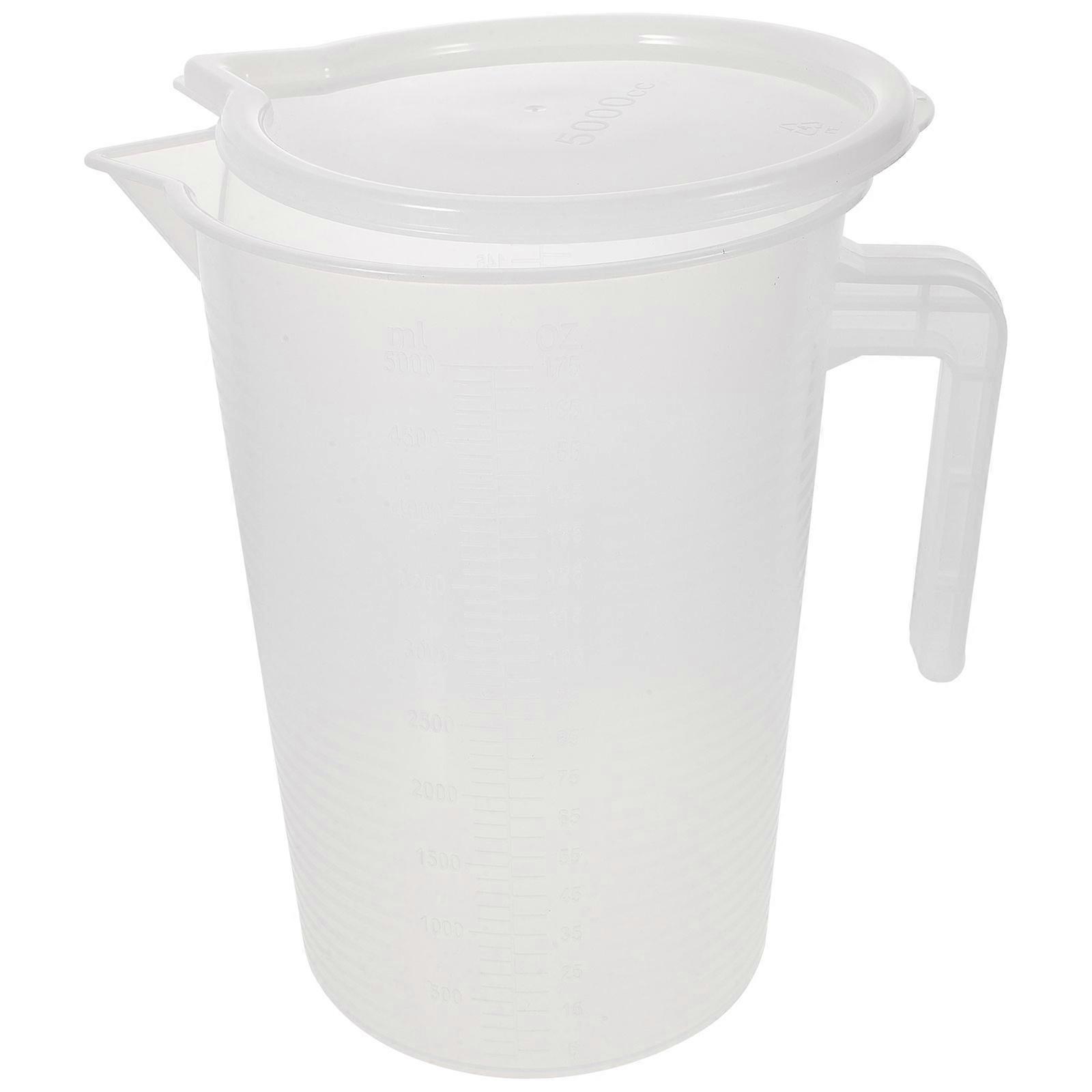 Clear Plastic Measuring Jug for Home Use with EasytoRead Markings 5L Capacity White PC Material
