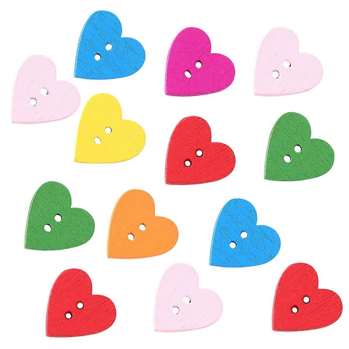 80pcs Colorful Heart Shaped Buttons for DIY Crafts, Durable Coat Buttons for Clothing, Jackets & Decorative Handicraft Projects