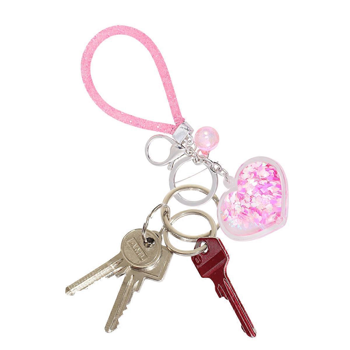 Sequins Keychain with Shiny Pendants for Hanging Keys Made of Durable Acrylic and Alloy 2pcs Assorted Color