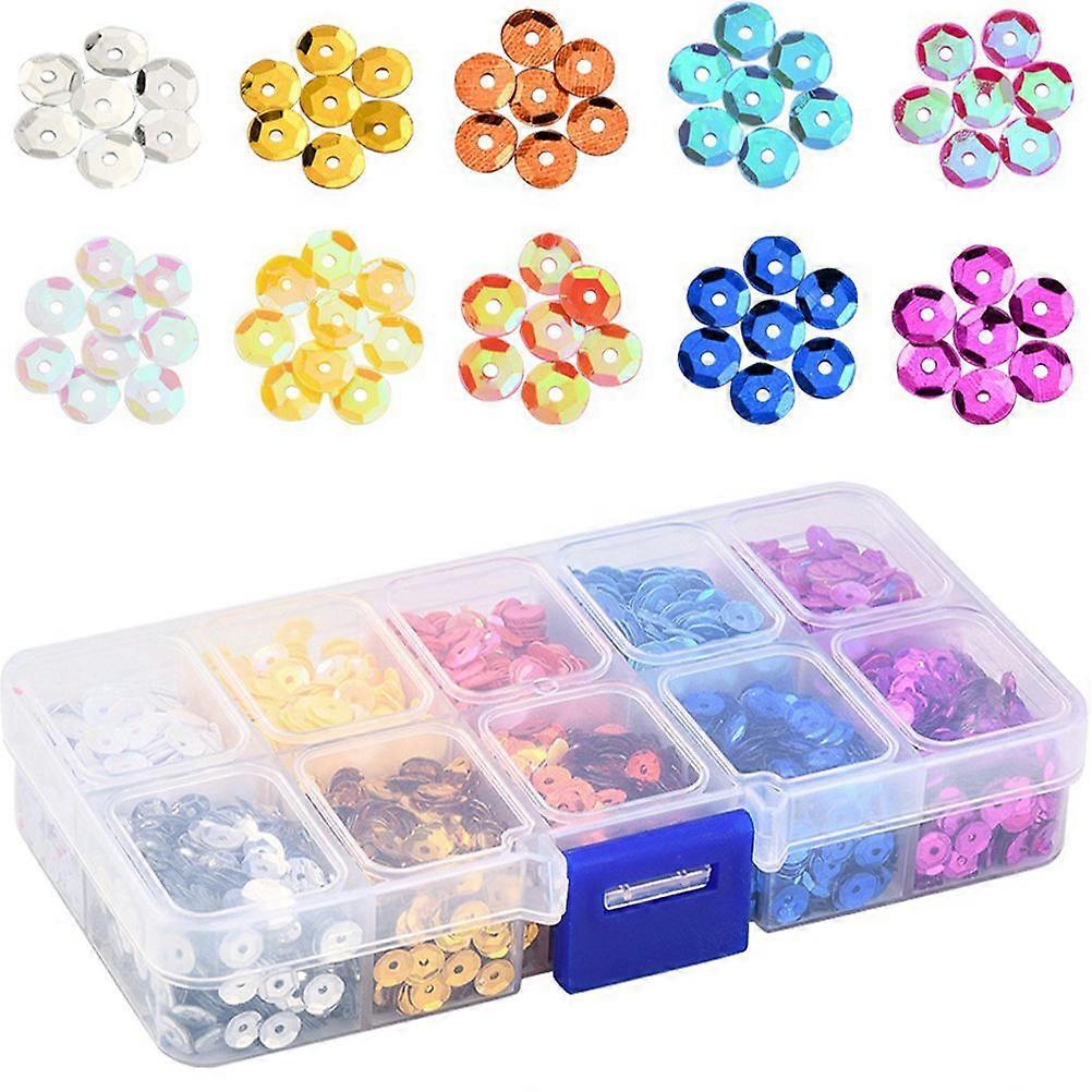 Plastic Semicupped Sequins Beads for DIY Crafts and Jewelry Making 5mm Diameter 1mm Hole Assorted Color