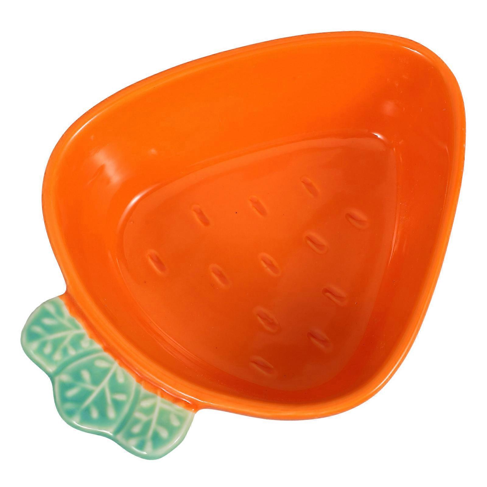 Condiment Sauce Bowl Carrot Shaped Ceramic Dipping Dish For Home Users 1Pack