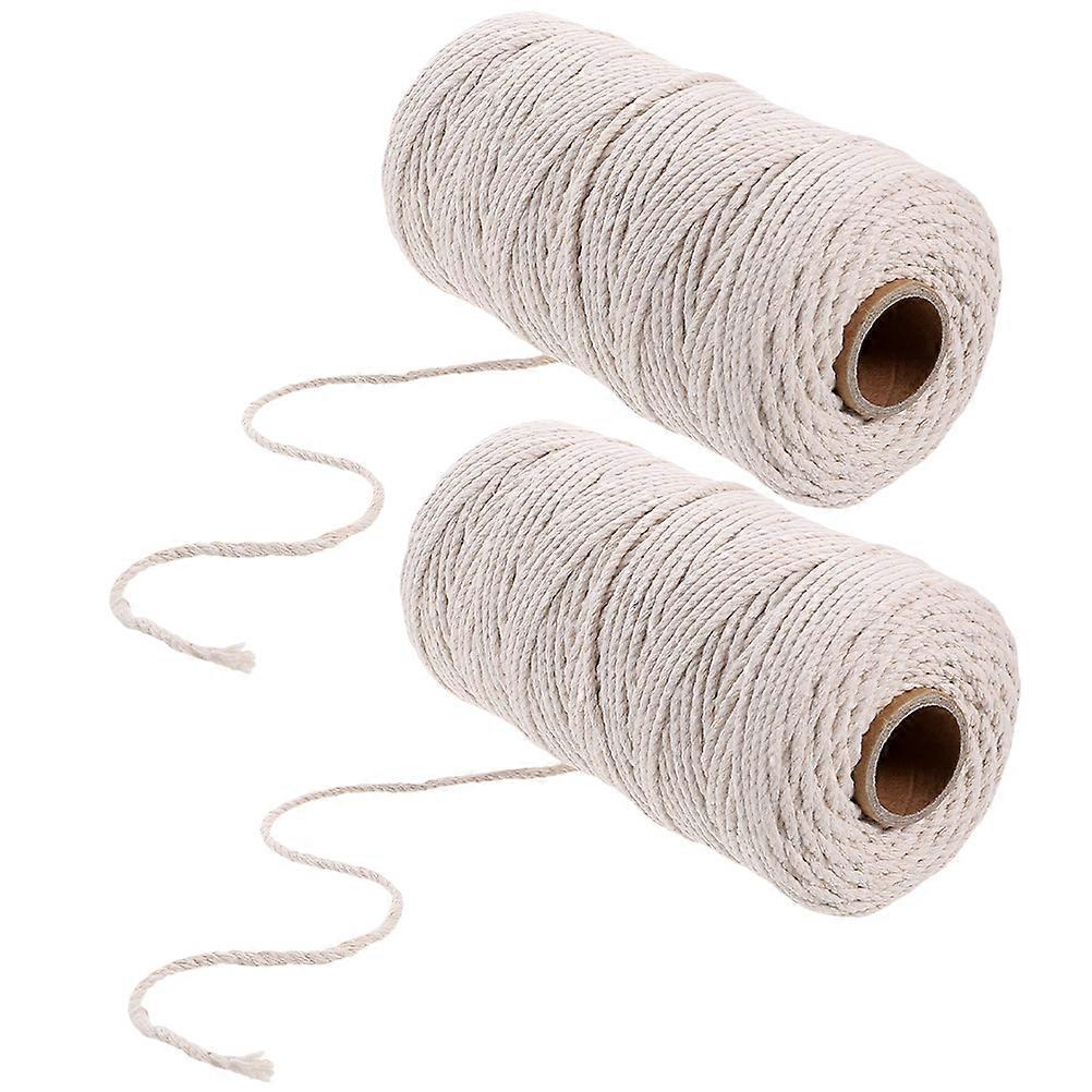 2 Rolls Durable Cotton Kitchen String for Meat Roasting and Food Wrapping Heat Resistant Cooking Twine for Sausage and Culinary Preparation