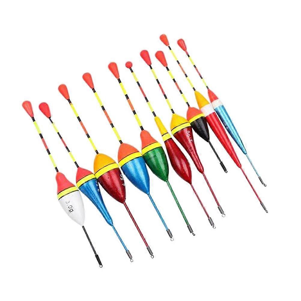 Fishing Floats Buoys 10Pcs Professional Design Foam And Iron Material Stream Lake Angling Fishing Different Sizes