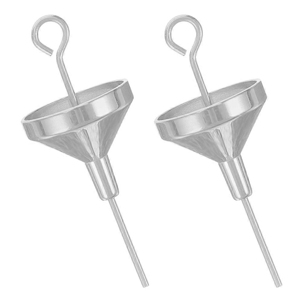 1 Set Stainless Steel Perfume Funnels for Easy Transfer and Decoration Silver Color Fits Multiple