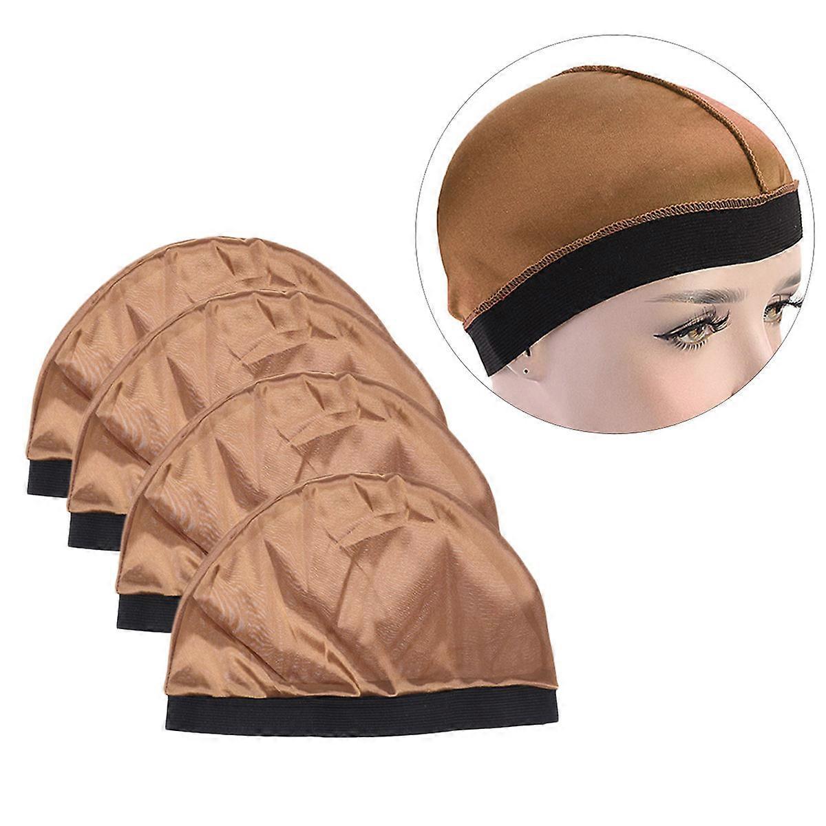 Elastic Sleeping Hat in Khaki for Hair Use Made from with Wide Side Design Fits Most Head Sizes
