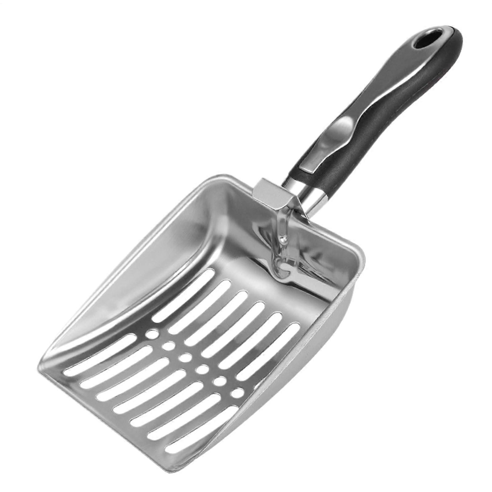 Stainless steel cat litter scoop with ergonomic handle