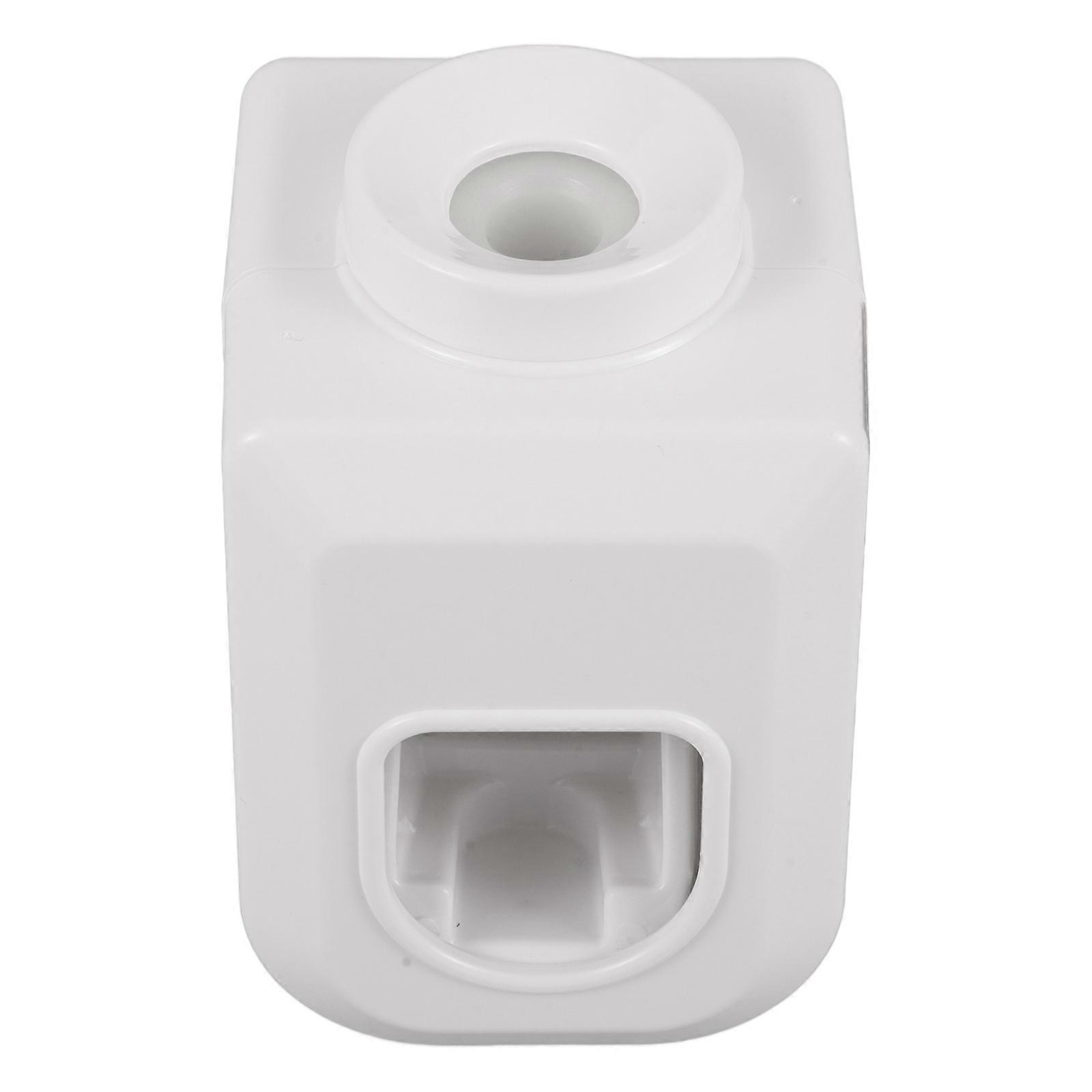 Wall Mounted Toothpaste Dispenser with Precise Squeezing Mechanism, Space Saving Bathroom Accessory for Organized Toothbrush and Toothpaste Storage