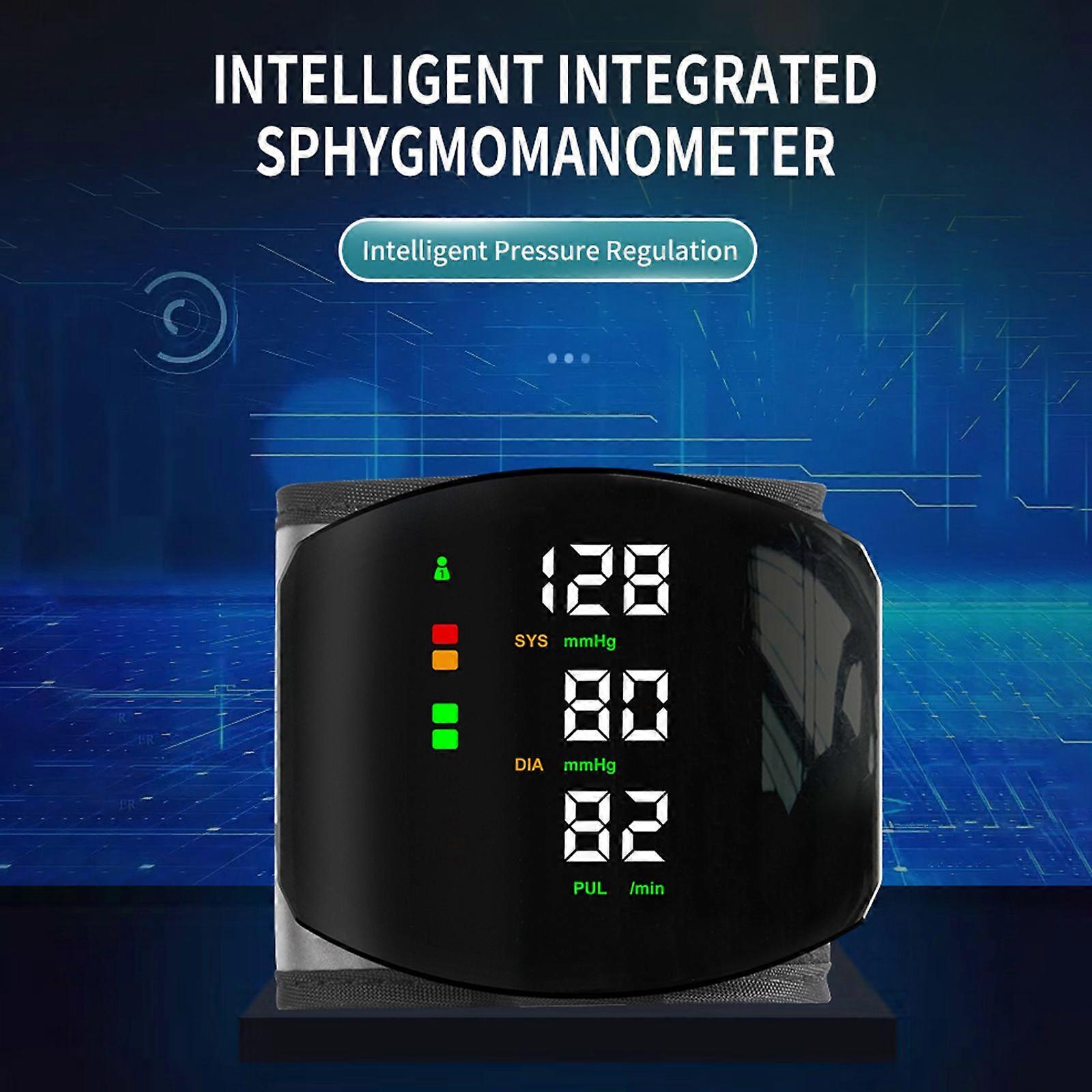 Blood Pressure Monitor Wrist Measurement Two-person Memory Records Voice Broadcast for Elderly