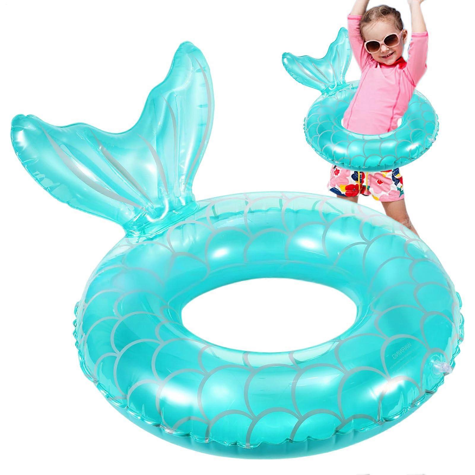 Mermaid Swimming Raft, Toddler Swimming Aid Inflatable for Paddling Pool blue