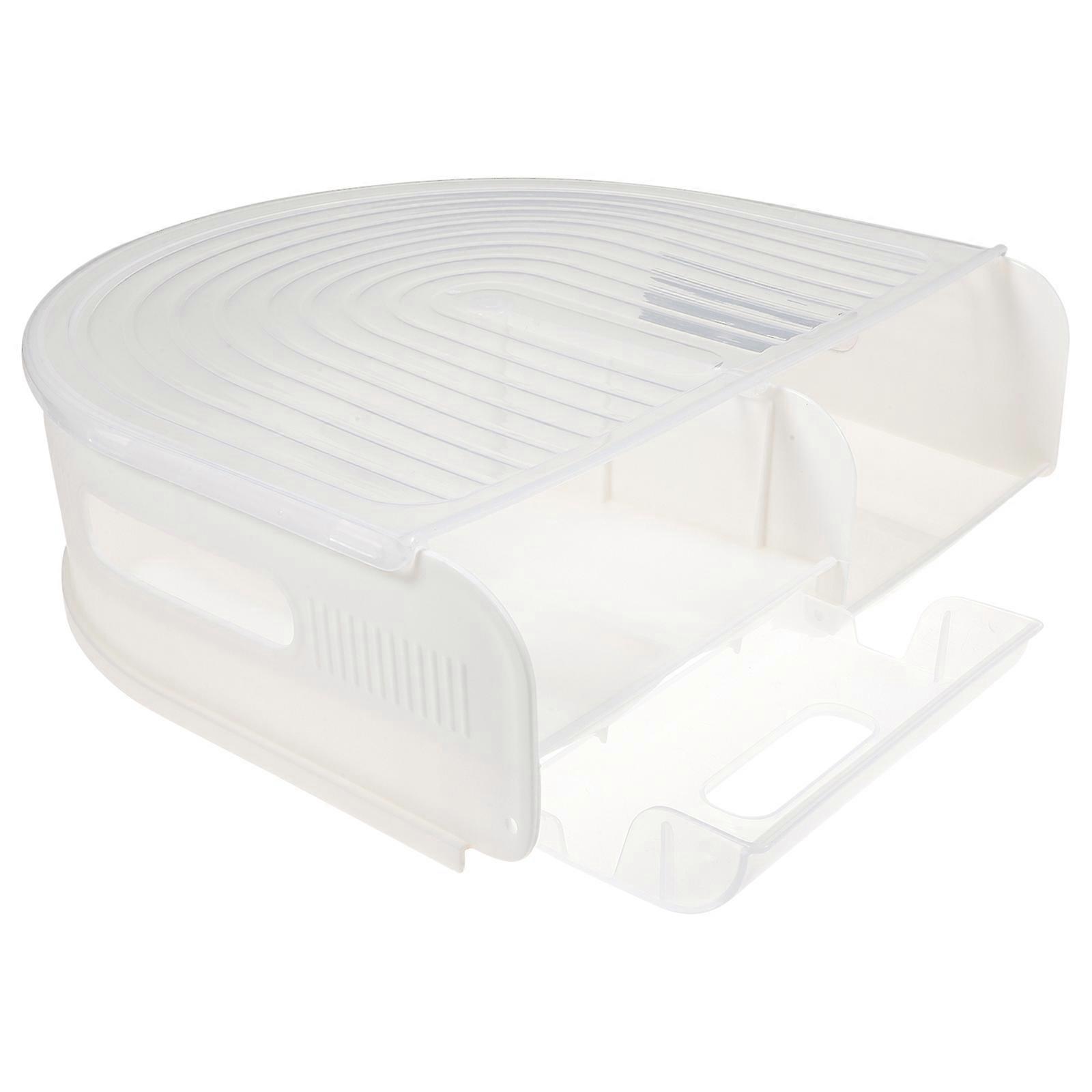 Reusable Plastic Egg Organizer with Slope Design for Kitchen Storage Ivory Color Fits Most Fridge Spaces