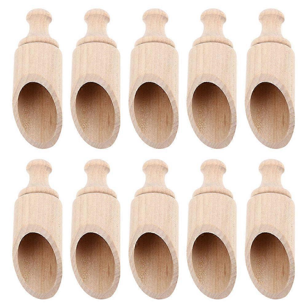 10pcs Khaki Synthetic Material Dessert Spoons for Home with Smooth Edges and Ergonomic Handle 4in