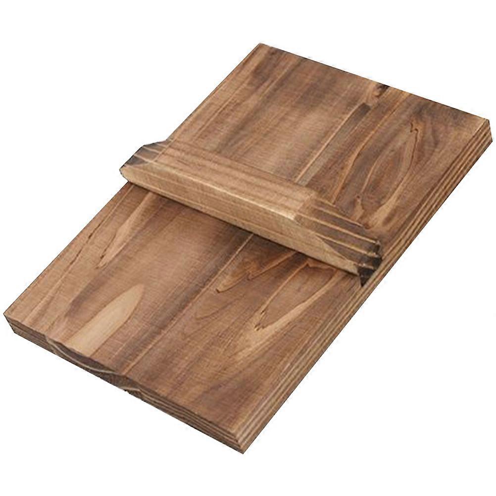 Wooden Frying Pan Lid for Home Use Made of Synthetic Material Coffee Color