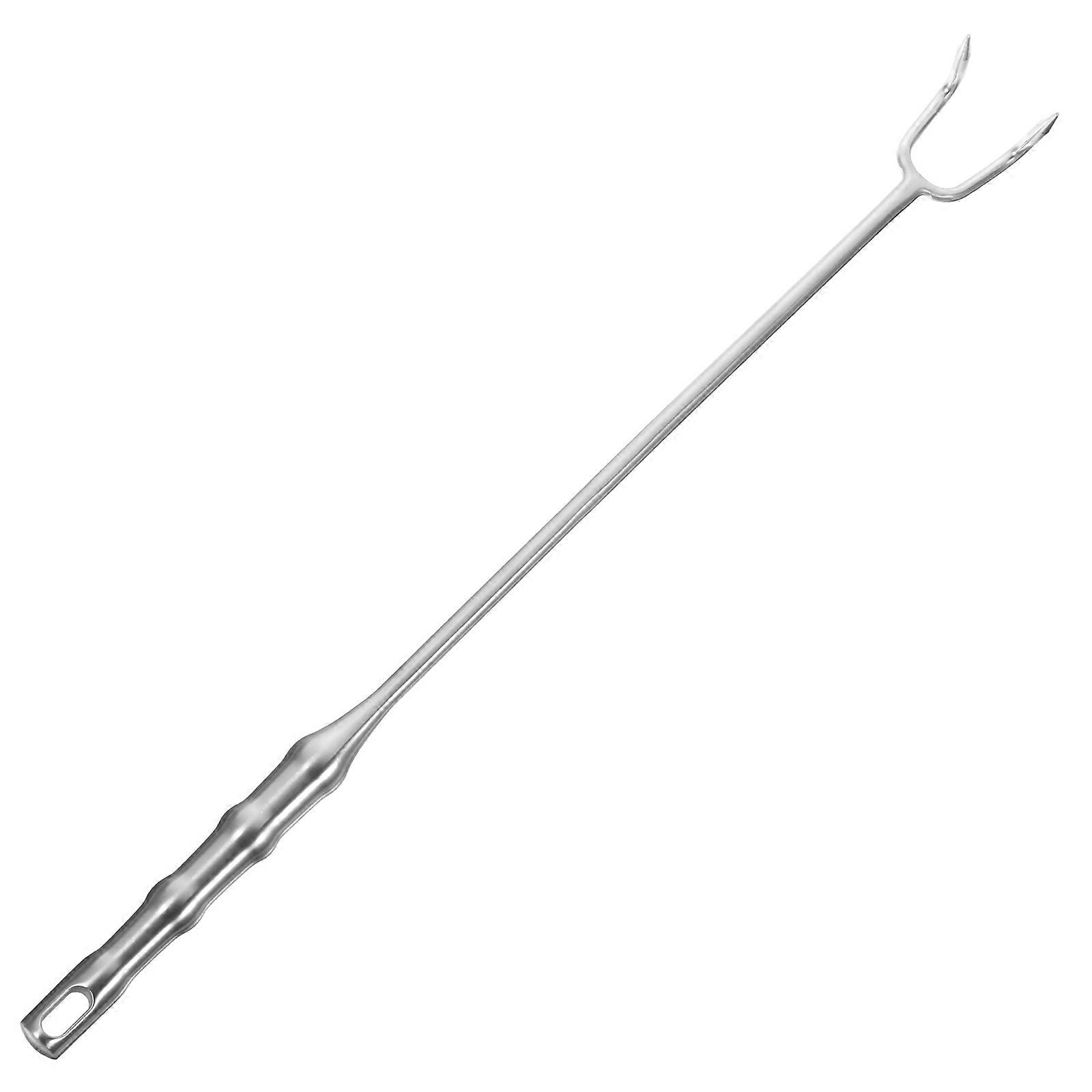 Stainless Steel Butcher Hook Bbq Meat Flipper Barbecue Non-Twisting Silver Smooth Surface Home Users 1Pack