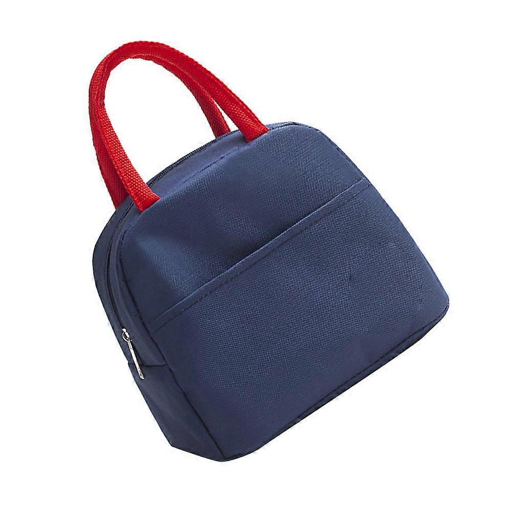 Portable Lunch Tote Bag for Storage Made of Fabric Navy Perfect for School and Office Use 10 x 8 x 4 inches