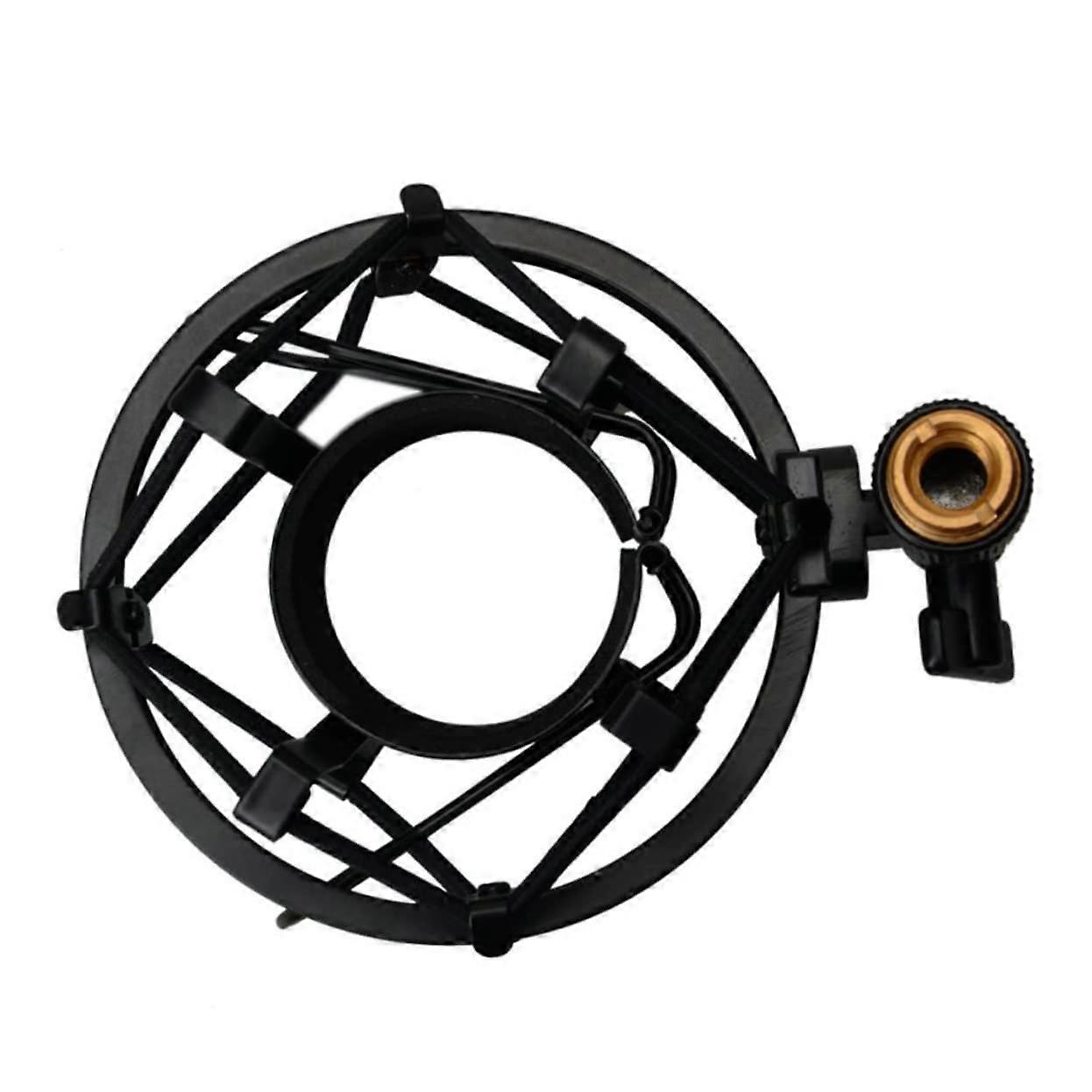 Microphone Metal Shock Mount for Recording Devices Vibration Damping Black Suitable for Microphones Diameter
