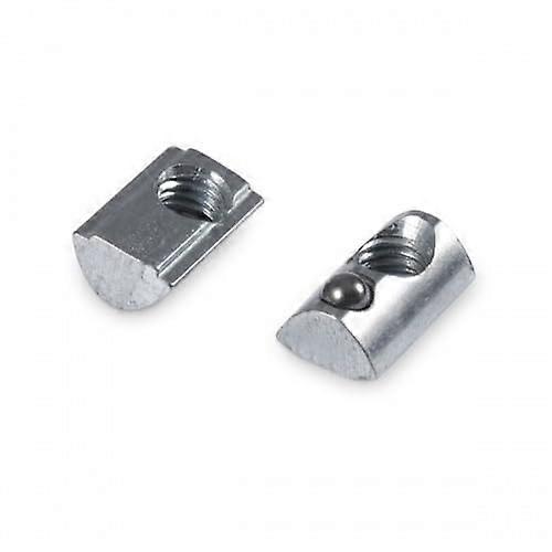 50 x M3 slot nuts, slot 5 with centring and spring ball, compatible with item, galvanized steel (M3)