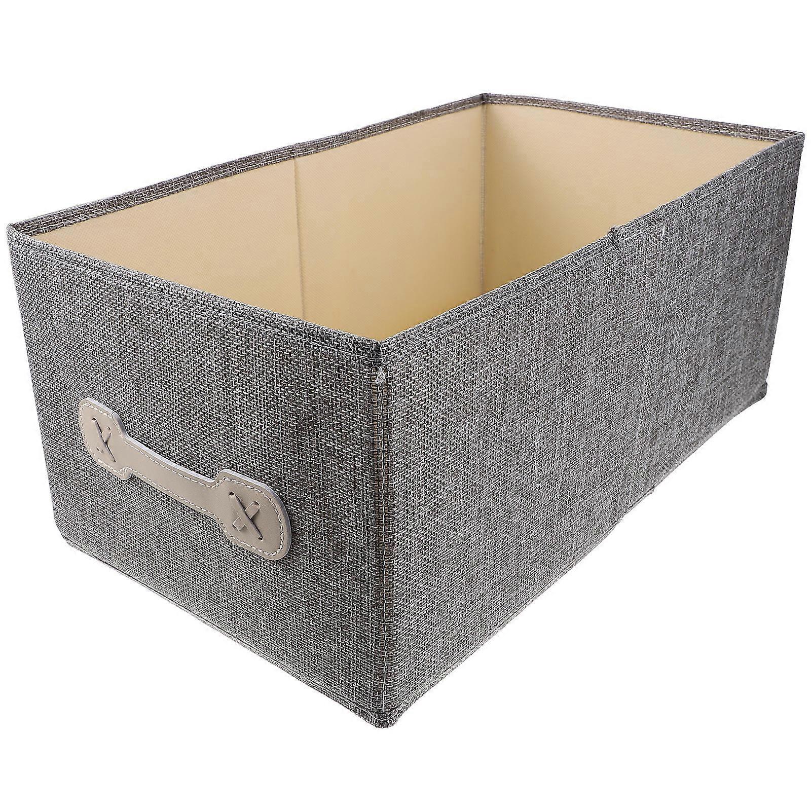 Foldable Closet Organizer for Home in Grey Cotton and Linen Large Capacity Storage Box 12.5x10.5x22.5 inches
