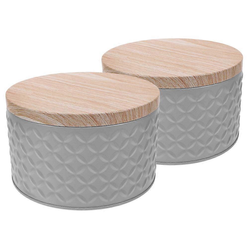Cookie Tins With Lids For Cookies Candy And Chocolate 2Pcs Decorative Metal Snack Container Storage For Holiday Treats