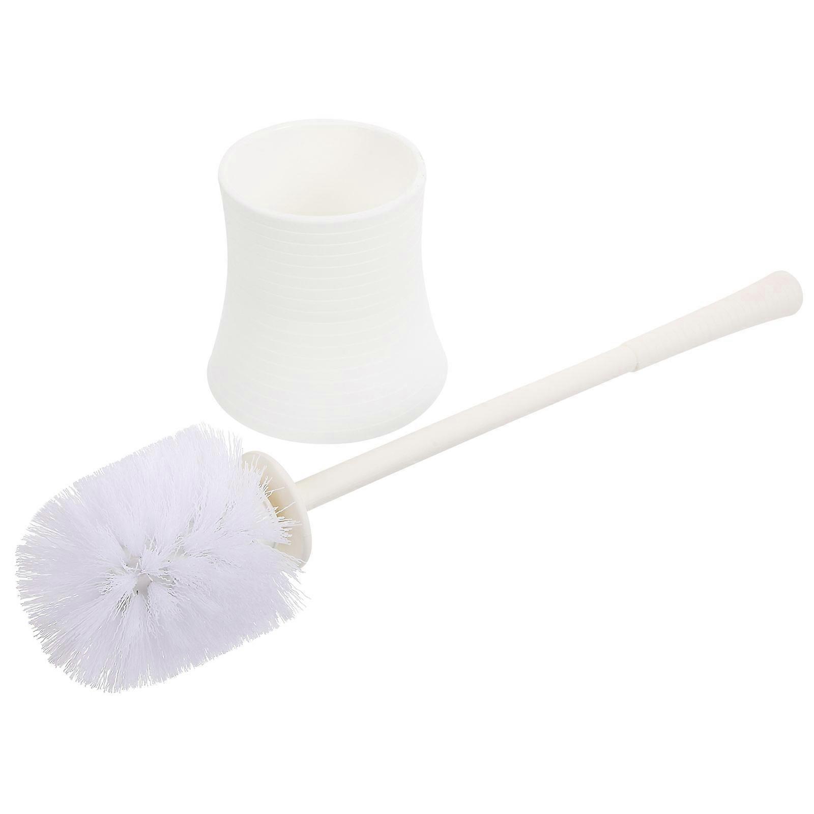 Cleaning Brush Plastic White Grip Handle for Toilet Use