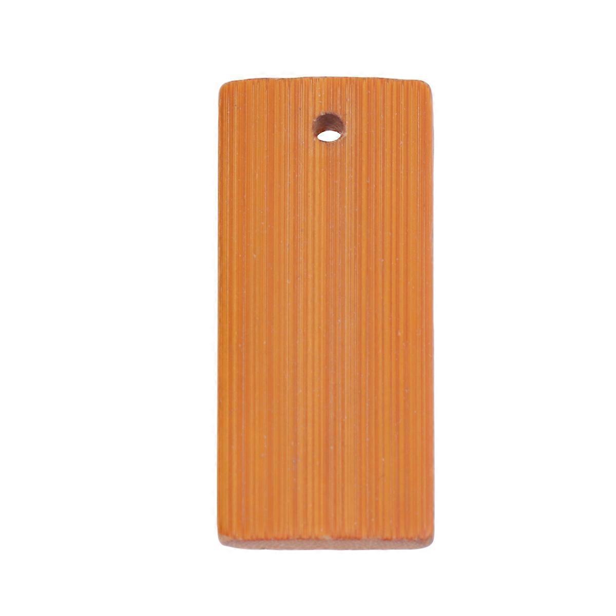 Bamboo Chip Keychain Pendant for Decoration Fashion Stylish Plastic Chocolate Color 45 x 20mm