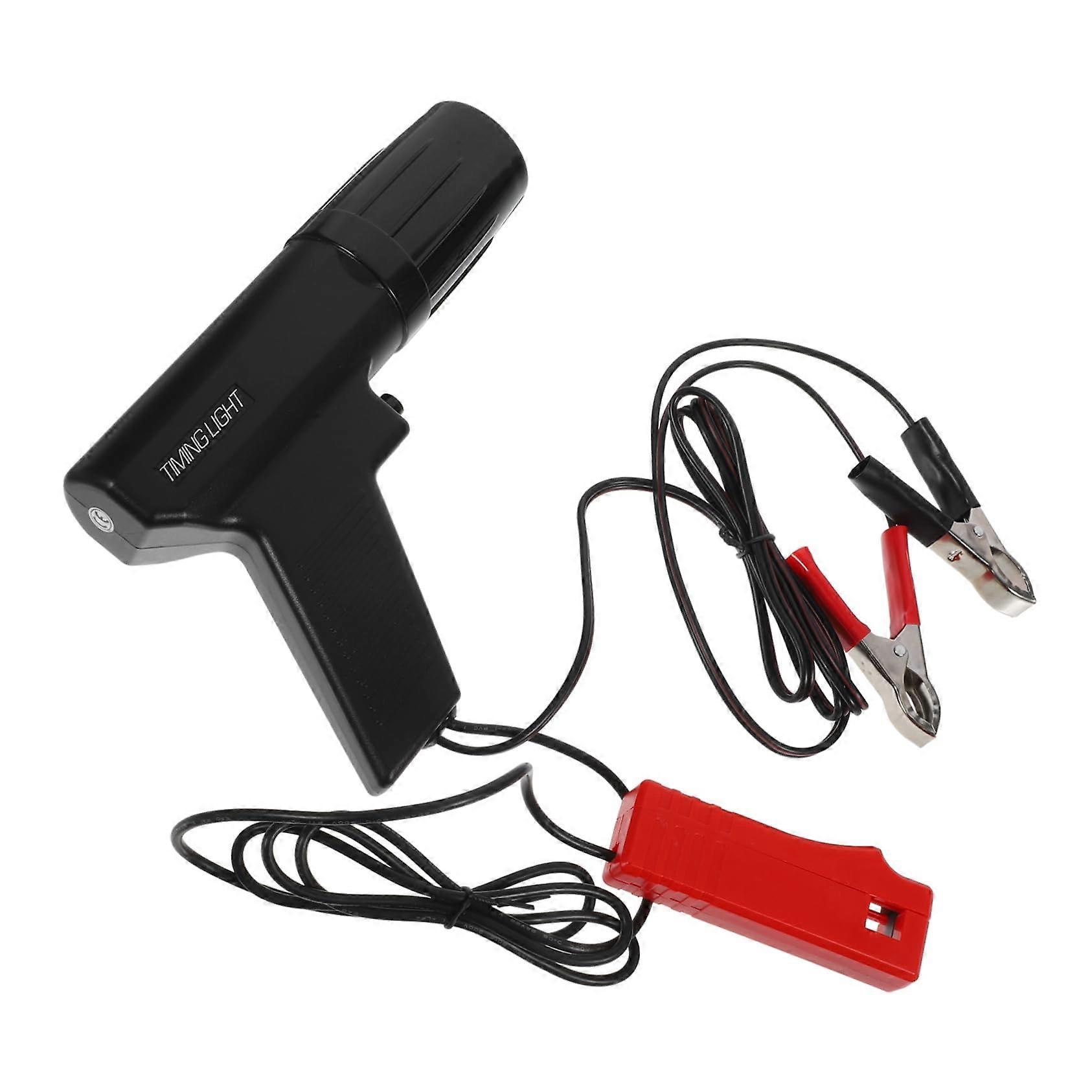 Repair Tools Strobe Light for Motorcycles - Ignition Timing Light with Overload Protection, Black Plastic, Adjustable Motor Settings