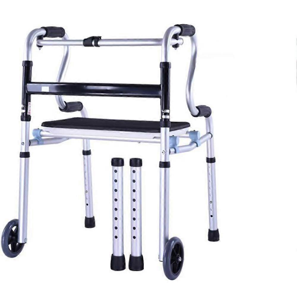 Height Adjustable Lightweight 4 Wheel Folding Lightweight Aluminium Walker With Seat Rollator For Seniors Foldable