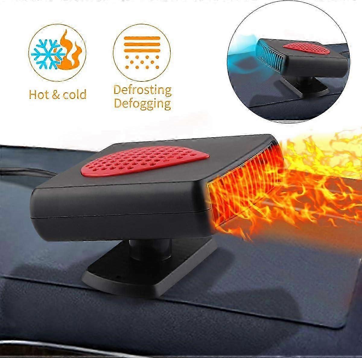 Car Heater Vent Fan 12V, Winter Car Heater with Portable Defrosting Wind Defrosting Fan with Quick Heating, Low Noise, 360 Rotation