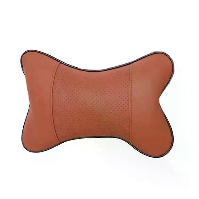Travel Neck Pillows Suitable for Car Both Side Pu Leather 1pcs Pack Headrest Suitable for Head Pain Relief Filled Fiber Universal Car Pillow