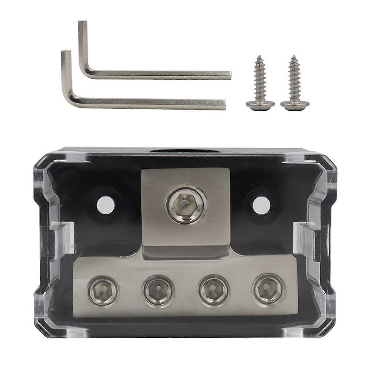 Universal Car Audio Power Cable Ground Box 1x 0GA in 4x4GA Out